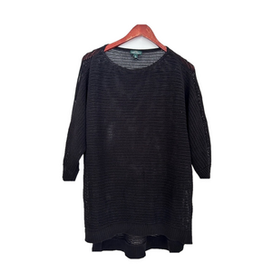 LRL Ralph Lauren Jeans Womens Black Linen
Blend open knit Pullover Sweater xl